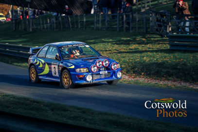Colin McRae's 1997 Subaru Impreza WRC, driven by his dad Jimmy, at Prescott on Saturday. 
Picture: Rob Wilson