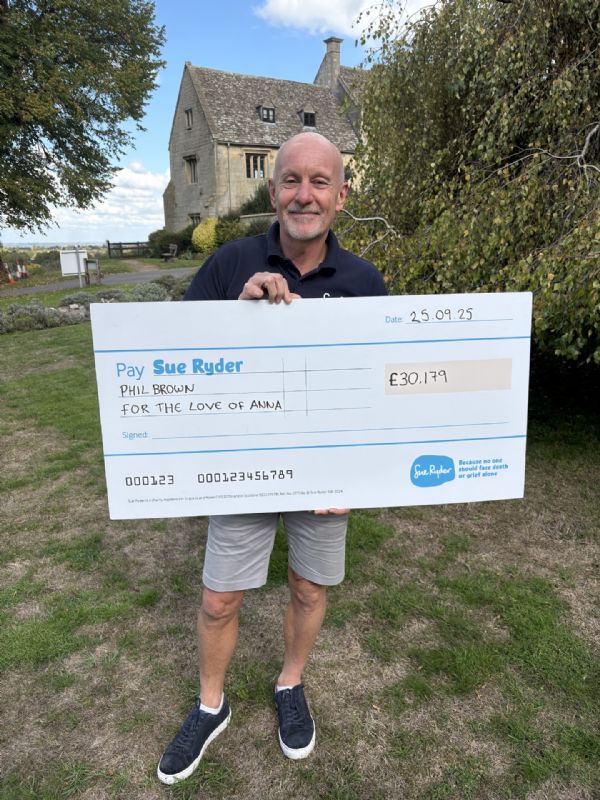 Phil Brown has raised more than £30,000 for Sue Ryder