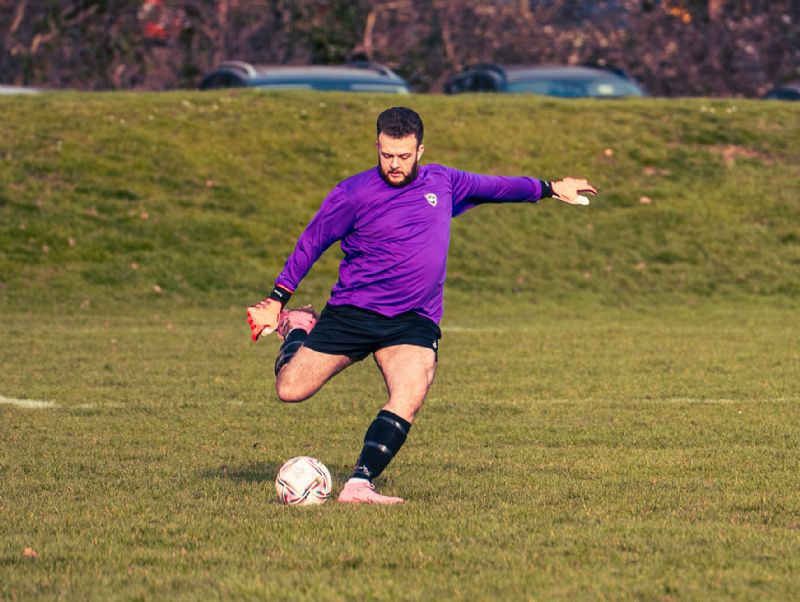 Goalkeeper Jamie Sysum was Hunts Grove’s penalty shootout star against Westbury United Reserves
