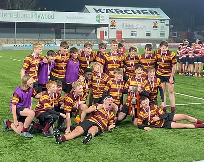 The Crypt School’s successful Year 9 rugby cup-winning team