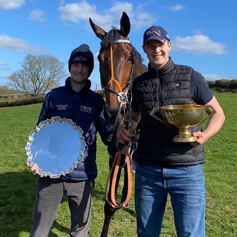 Max Comley, right, and jockey James King are enjoying a fine season