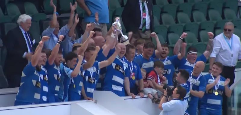 Smiths celebrate their RFU Community Cup Counties 2 Championship win