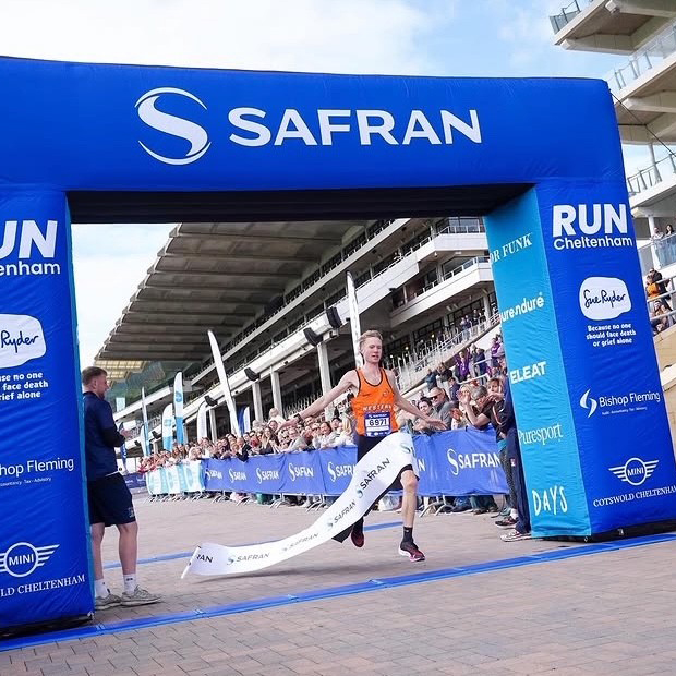 Dom James won the Cheltenham Half Marathon for the sixth year in a row yesterday