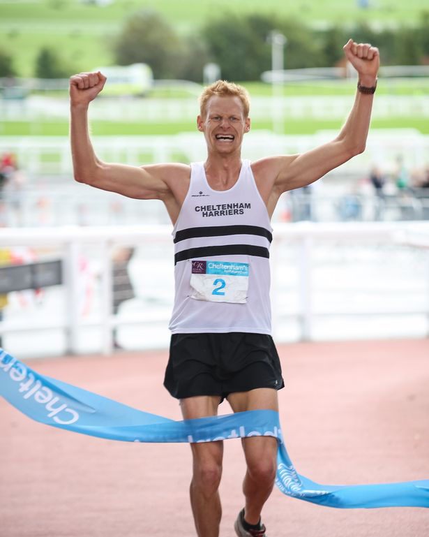 Ben Price winning last year’s Cheltenham Half Marathon
