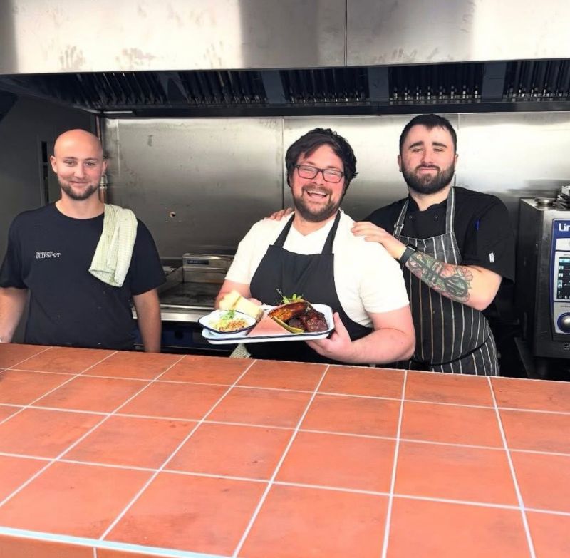 Head chef Shayde, centre, in The Gloucester Old Spot kitchen