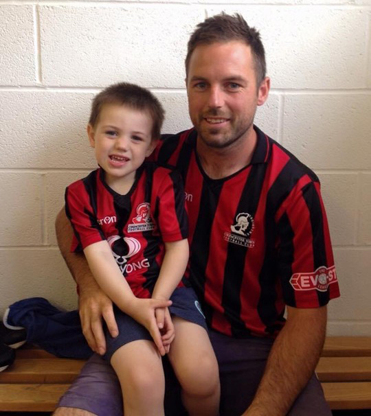 James Mortimer-Jones with his son George