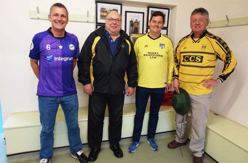 Steve Mandeville (vice-chairman of Randwick UK), Morton Watkins (chairman of Randwick UK), Gavin Fields, of Randwick, Australia, and Phil Stafford, secretary of Randwick UK