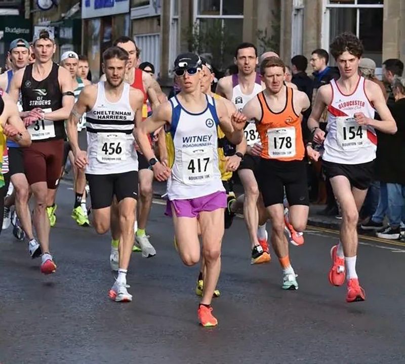Matthew Lock (number 417) on the way to winning this year’s Bourton 10K