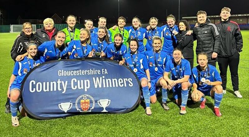 Cirencester Town Ladies after winning the GFA Trophy last night