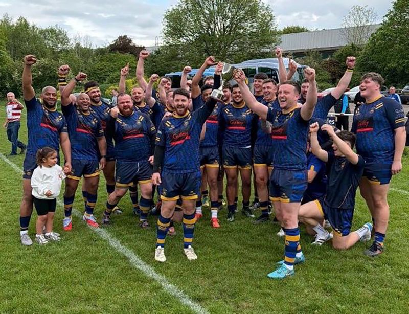 Old Centralians celebrate their North Gloucestershire Combination Elite Cup win