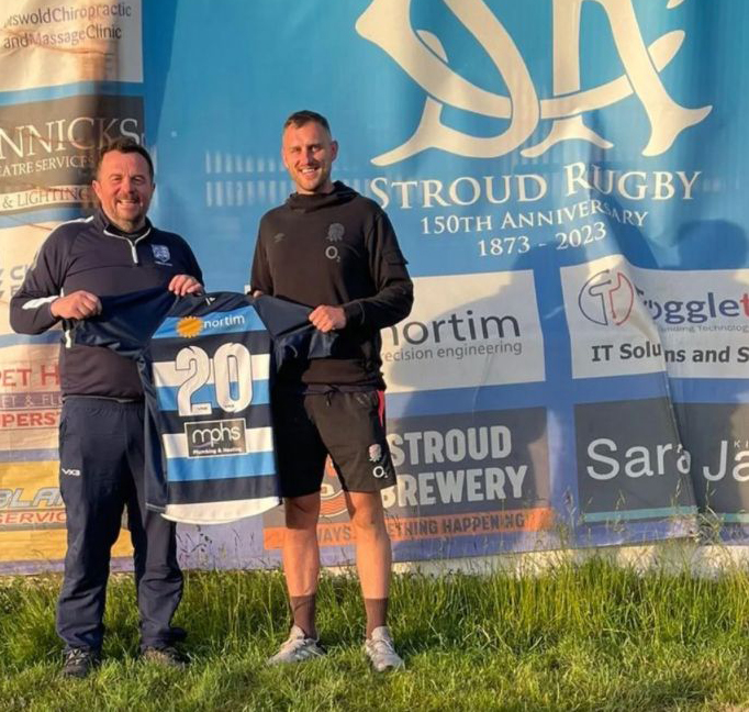 Ben Smith, right, with Stroud chairman Iain Bushell