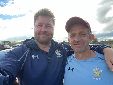 Ben Parker, left, with Rob Nock, who is part of the coaching team at Smiths.