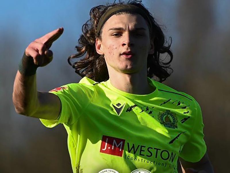 Noah Rubio scored twice for Bishop’s Cleeve last night