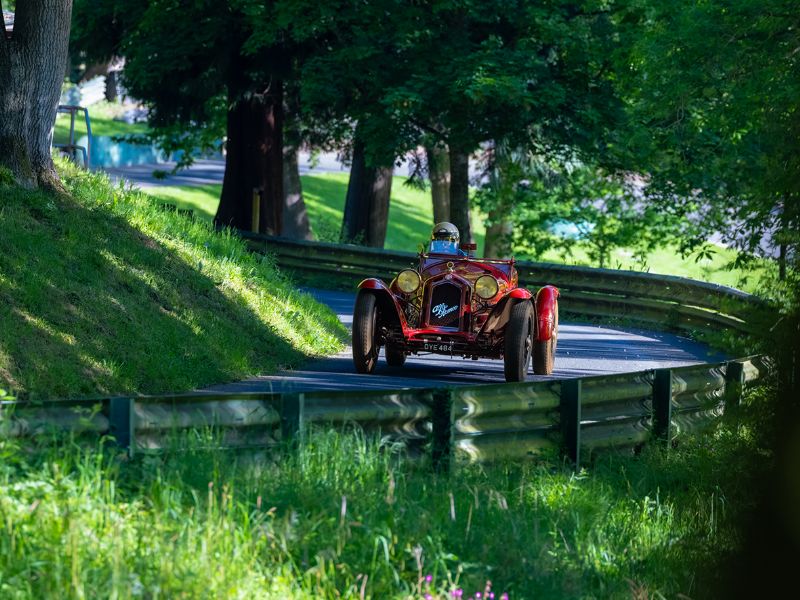 Terry Crabb in an Alfa Romeo 6C/8C Monza. Picture, Rob Wilson, Cotswold Photos