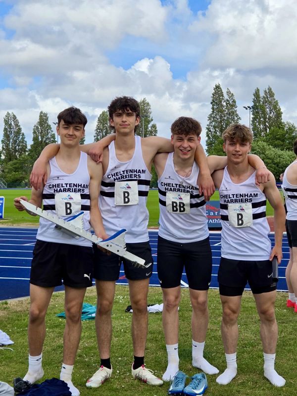 Cheltenham Harriers’ successful 4x100 metres relay team