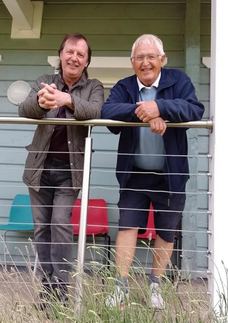 Jack Russell, left, with Stroud president David Moore