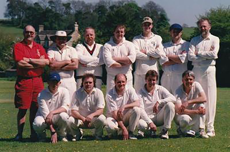 Tony Newcombe, front row, middle, celebrating Andoversford’s centenary back in 2001