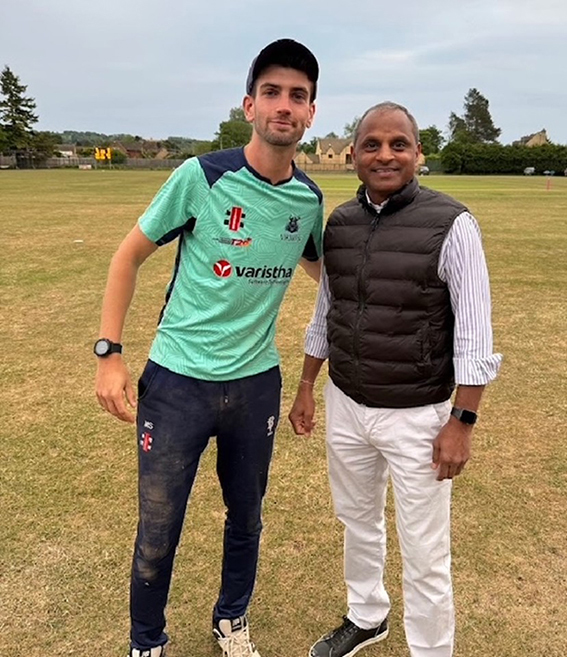 Bourton Vale’s Max Shepherd, left, with Sathya Prakash Timmaraju