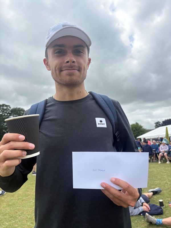 Jacob Pickering after winning the Fairford 10K