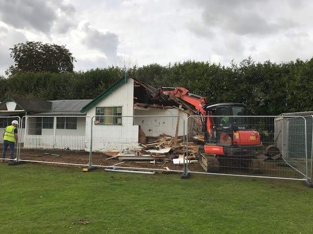 Demolition work on Bourton Vale’s old cricket pavilion started in September