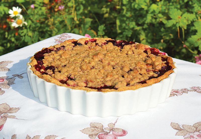 Blueberry and Plum Crumble Pie