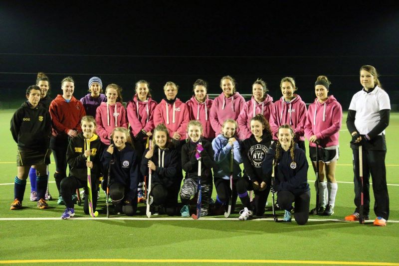 The Blockley hockey ladies at a training session
