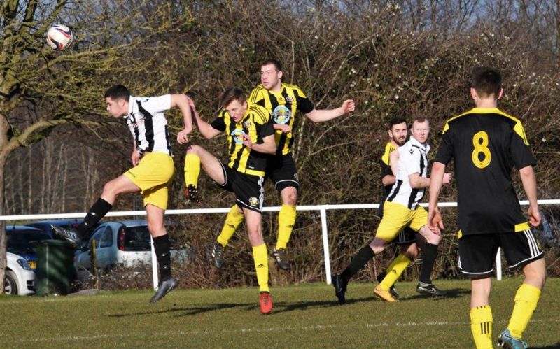 Gala Wilton (black and yellow) drew 1-1 with Hanham Athletic. Picture, Peter Langley
