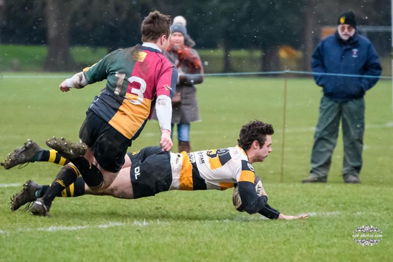 Daniel Loftus goes over for one of this two tries against Windsor. Picture, Shaun Lafferty