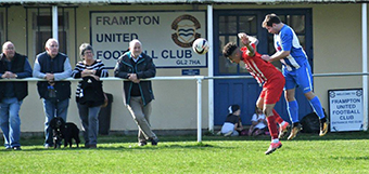 Action from Frampton United’s 1-0 win over Lebeq United. Picture, Pete Langley