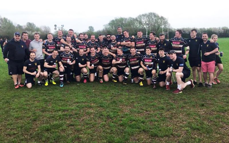 Old Patesians celebrate their South West One East title success  
