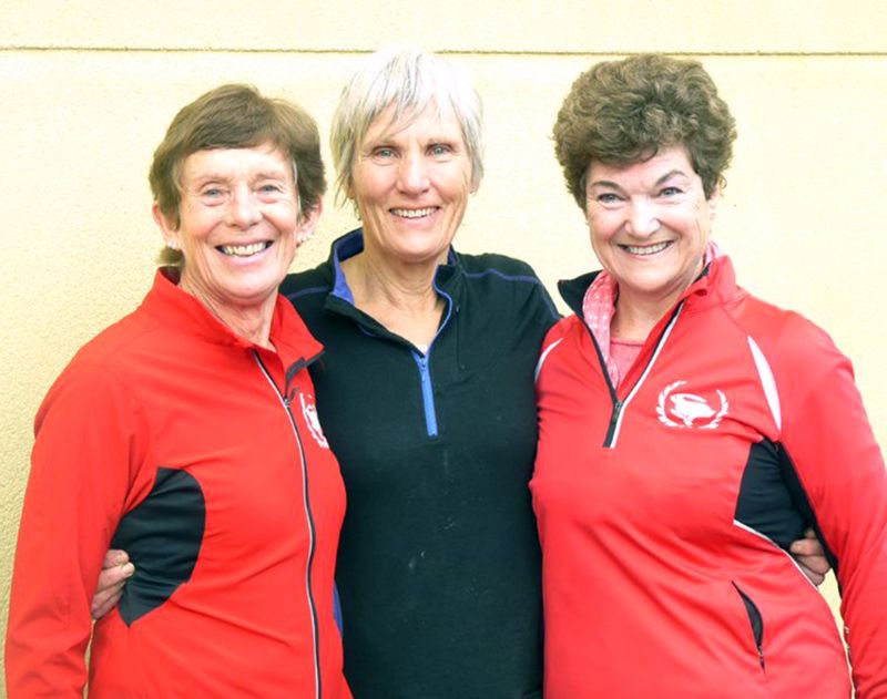 Yvonne Binks, right, with fellow Galloping Grannies Ruth Fulford, left, and Liza Darroch