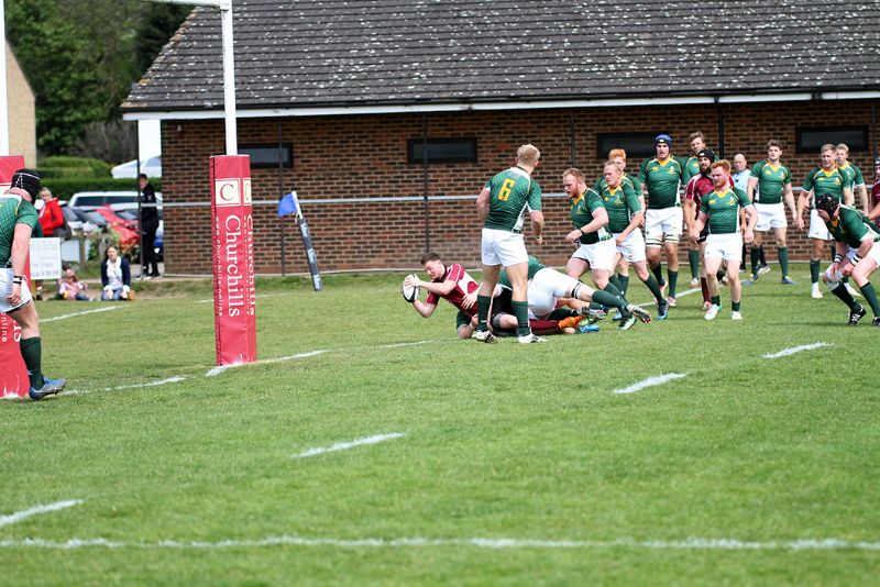 Barney Goatley goes over for a try