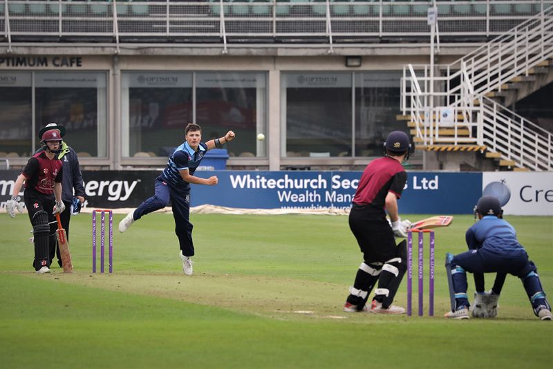 Alex Russell in action for Gloucestershire Under 17s. Picture, Mike Brewer