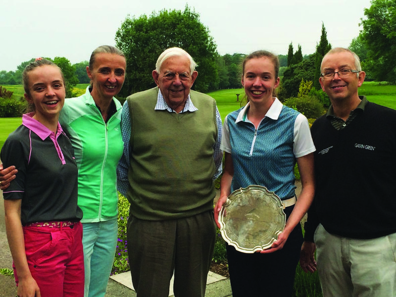 Club champion Claudia with, from left, Isabel, mum Clare, grandad Charles, who has since sadly died, and dad Rob