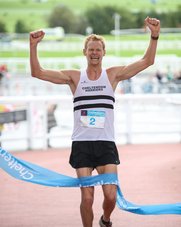 Ben Price winning last year’s Cheltenham Half Marathon