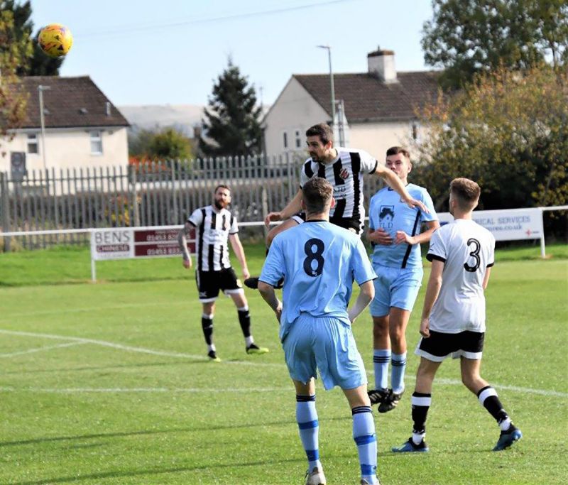 Action from the game between Stonehouse Town and Hebury. Picture, Pete Langley