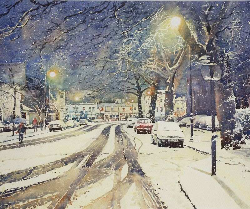 Early snowfall in Queen's Parade, Cheltenham by Rob Goldsmith