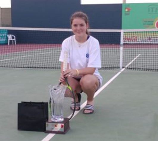 Charlotte Russell with her trophy