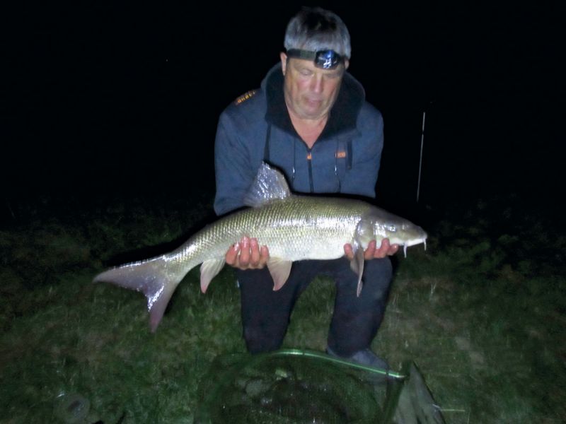Pat Poulton with his record-breaking barbel caught on the River Severn
