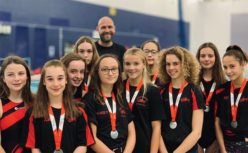 Cheltenham Under-15s, from left, Rosa Todd, Alicia Hall, Freya Webster, Charlotte Martin (capt), Alice Tubby, Gigi Boskett- Williams, Michela Totilici, Katy Daly, Sofia Fountain and Mara Totilici. Coach Rich Middleton is pictured at the back.