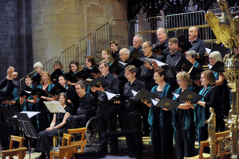 The Oriel Singers performing at Tewkesbury Abbey