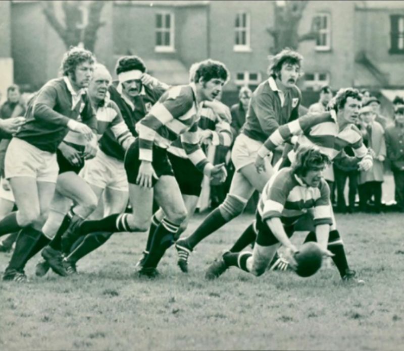 Gloucester scrum-half Mickey Booth releases the ball in the game against London Welsh in March 1972