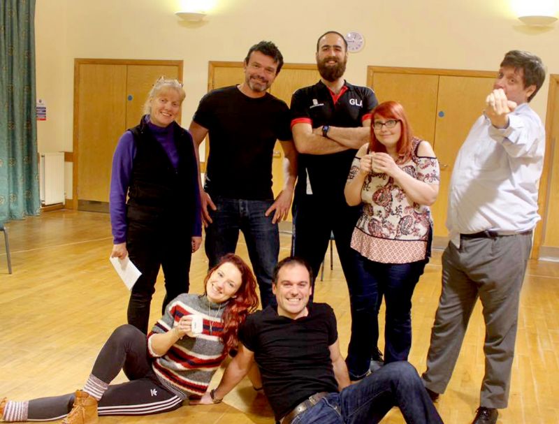The cast of 'A Bunch of Amateurs' rehearsing