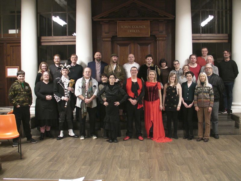 The cast and crew of 'Wyrd Sisters'. Photo, Andy Smith