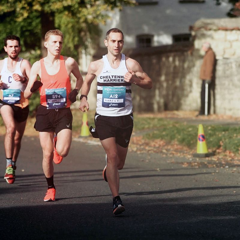 Marcus England competing in the Oxford Half marathon in October