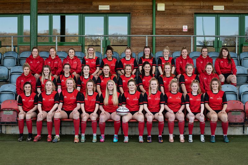 Current members of Hartpury College’s women’s rugby academy