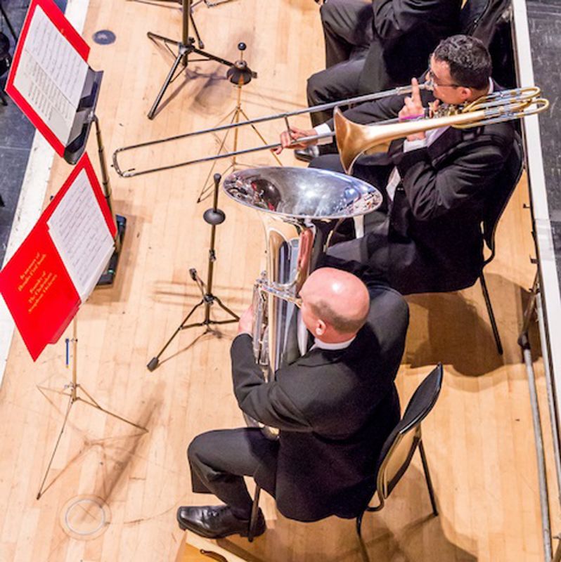 The Cheltenham Symphony Orchestra brass section. Photo: Phil Harrison