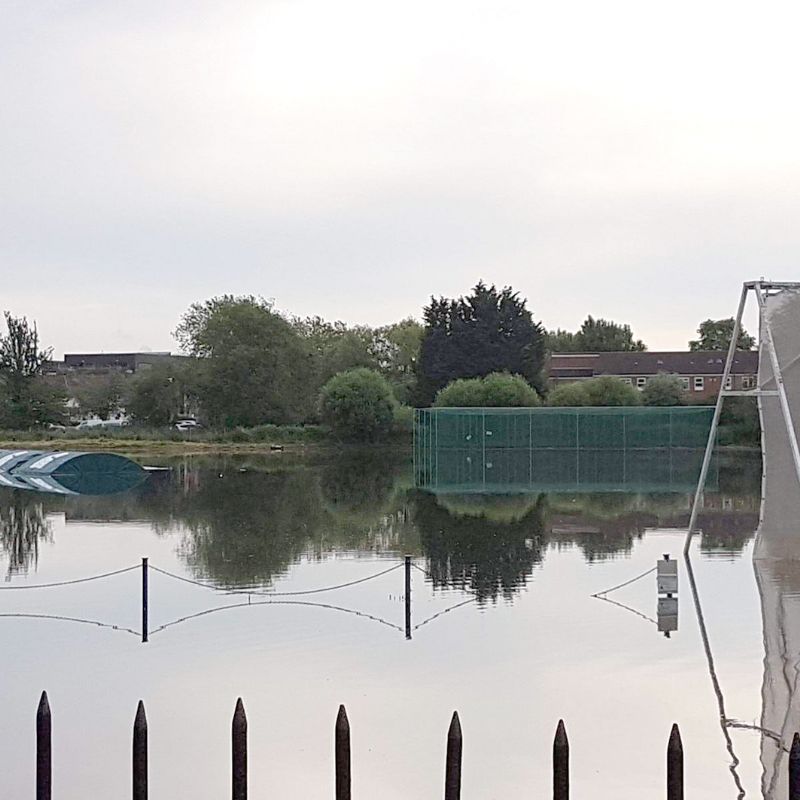 Tewkesbury’s cricket ground was under three feet of water earlier this week