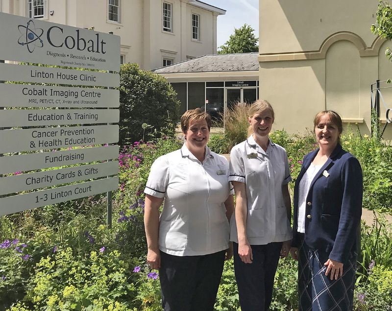 MRI Department Manager Karen Hackling-Searle, left, with Cobalt staff members Ruth and Zoe