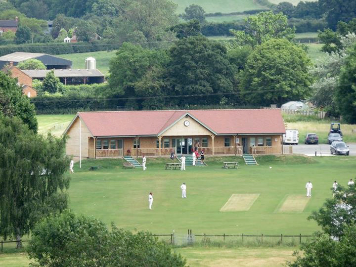 The new pavilion at Dymock Cricket Club. The picture was taken from the nearby church steeple